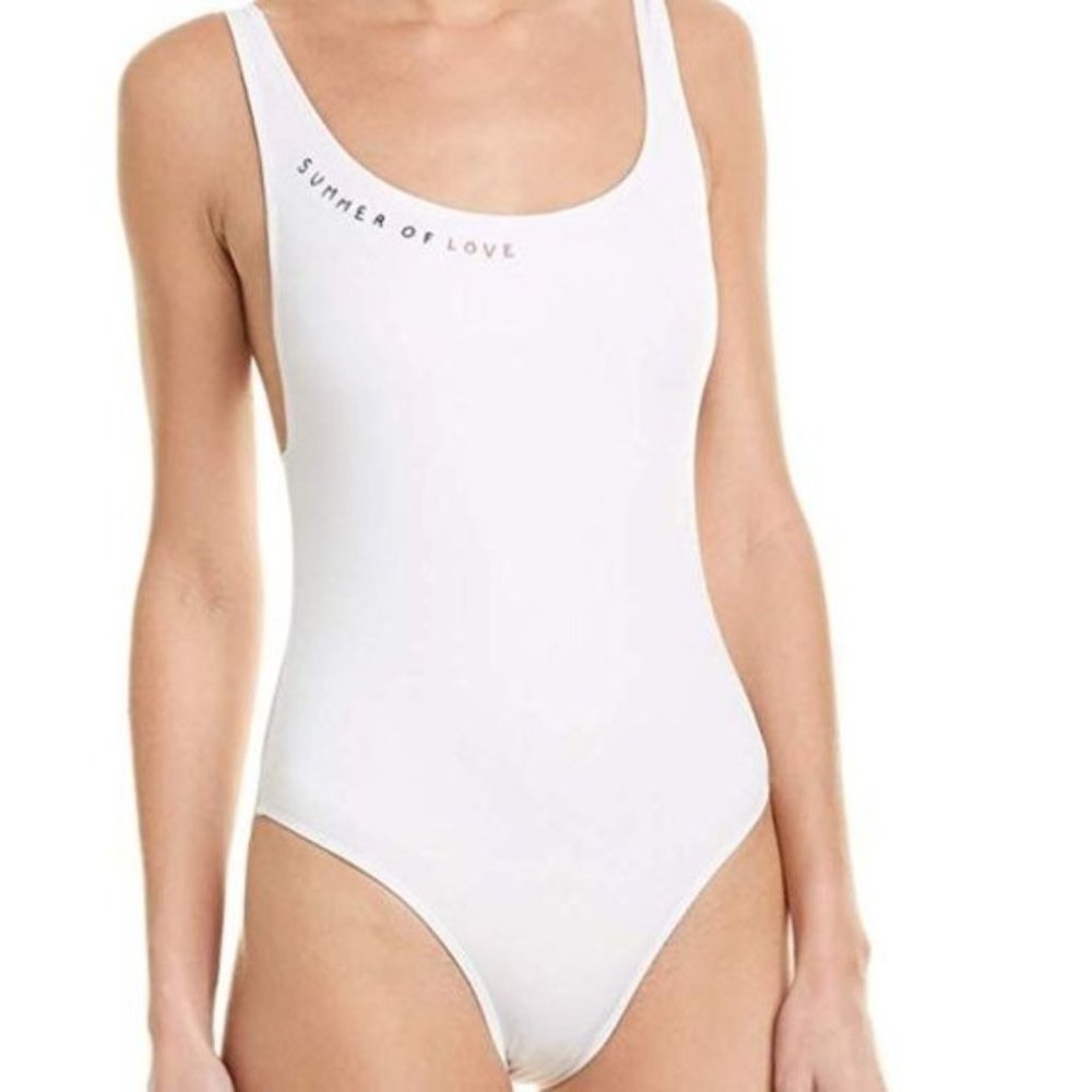 Sundry Anthropologie White Summer Of Love One Piece Swim Suit Size Small - Picture 3 of 15